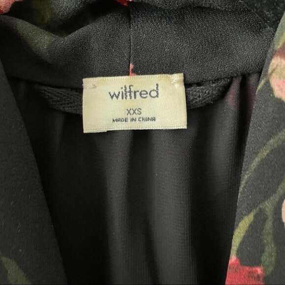 ARITZIA Wilfred Sabine Black Floral Babydoll Dress Womens XXS - Picture 3 of 7